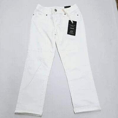 Pantalones de mezclilla recortados blancos de tiro medio THE LIMITED 312 para mujer talla 0 R Foto 1 de 4