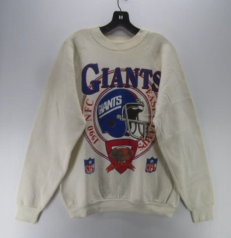 VINTAGE New York Giants Sweatshirt Men XL White 1990 NFC East Champs NFL 90s * Cover
