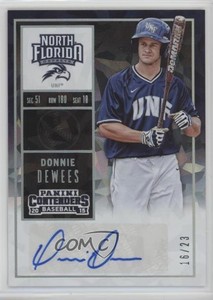 2015 Contenders College Ticket Cracked Ice /23 Donnie Dewees (Blue Jersey) Auto