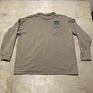 Carhartt Flame Resistant Shirt Mens Large Brown Beige 100235-250 Distressed - Picture 1 of 9