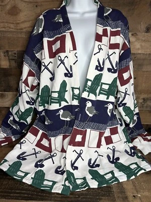 Chaqueta de playa náutica vintage años 80 'Michigan Rag Co' Foto 1 de 4