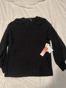 Suéter manga larga burbuja tejido acanalado negro rico 1.State para mujer talla S 2-4 nuevo con etiquetas - Imagen 1 de 5