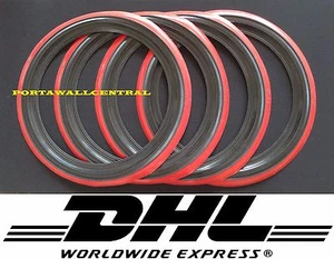 ATLAS 12" BLACK&RED WALL PORT-O-WALL TYRE TRIM SET 4PCS #011 - Picture 1 of 3