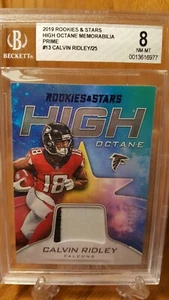 2019 Rookies & Stars High Octane Memorabilia 3/25 #13 Calvin Ridley BGS 8 NM-MT - Picture 1 of 2