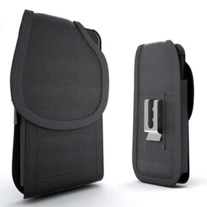 For One Plus 7T /7T Pro Case Belt Clip Holster Rugged Nylon Vertical Pouch Black - Picture 1 of 8