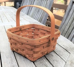 LONGABERGER WOVEN SINGLE HANDLE BASKET - SMALL Collectible DW 1990 - Picture 1 of 12