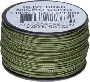 Atwood Rope MFG Micro Cord 1.18 mm 125 Ft Olive Nylon Construction Plastic Spool - Picture 1 of 3