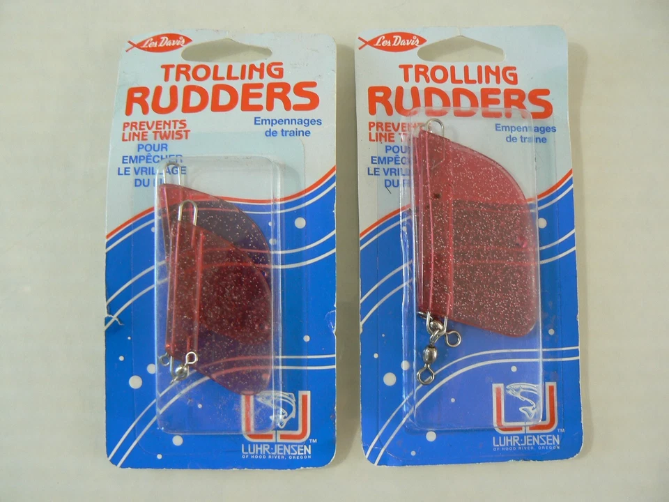 Luhr Jensen Les Davis Package of 2 Pink 1 3/4" Trolling Rudders Downrigger Lure