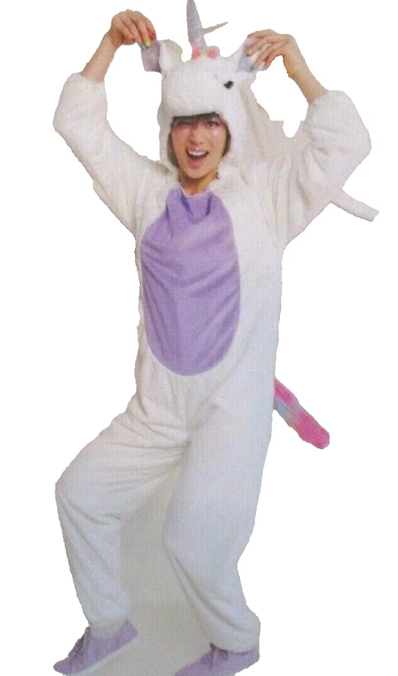 Disfraz de felpa unicornio con capucha talla adulto mediano Hyde and Eek Halloween blanco HW6 Foto 1 de 4