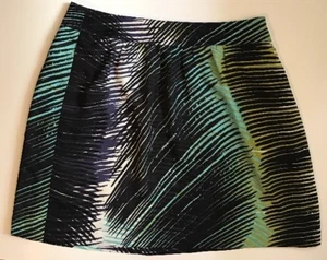 Loft Ann Taylor Printed Mini Casual Skater Skirt Exposed Back Zip Sz 4 Nwot - Picture 1 of 4