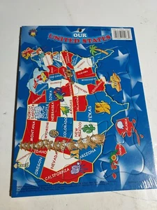 United States of America Frame Tray Puzzle Map Around the World 2 Lot - Picture 1 of 2