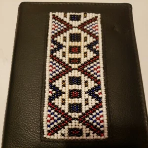 Women of the Ndebele Tribe S Africa Leather Portfolio Picture Frame Beadwork - Picture 1 of 6