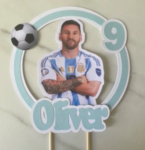 Messi inspired Personalised Cake Topper Any Name/Age, - Picture 1 of 1