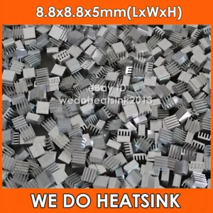 100 pièces 8,8 * 8,8 * 5 mm dissipateur thermique RAM puce aluminium dissipateur de chaleur radiateur refroidisseur - Photo 1/5