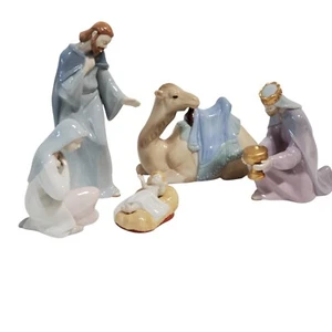 Set Natività Porcellana Avon Firmato O’Brien Betlemme Gesù Maria Cammello Saggio - Foto 1 di 8