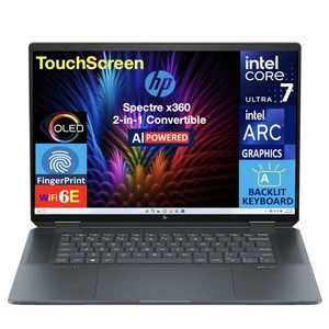 HP Spectre x360 16" 2.8K OLED Touch Intel Ultra 7-155H 32GB 512GB W11P Laptop - Picture 1 of 5