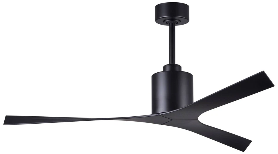 56" Matthews Molly Matte Black Damp Rated Ceiling Fan with Remote - Image 1 of 1