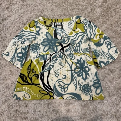 Vintage Manuhealii Top Blouse Hawaii Print Size Large - Image 1 of 4