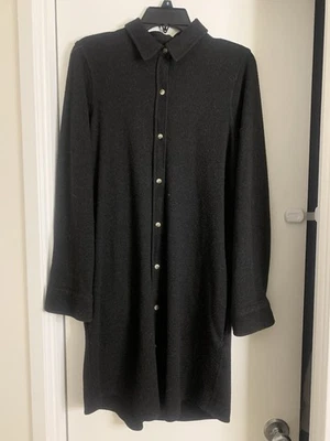 Faherty Legend Sweater Dress Black Large Warm Winter Outdoor Office Casual - Image 1 of 4