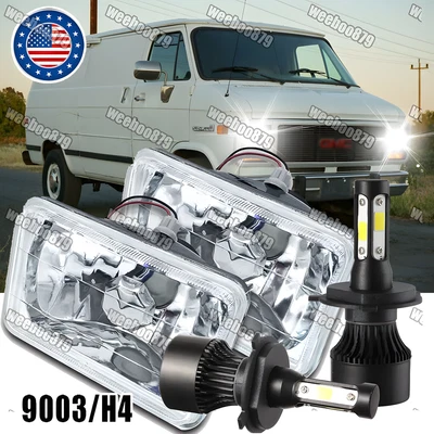 Faro LED rectangular para camioneta Chevy G10 G20 G30 1978-1995 DOT 5x7" 7x6 pulgadas Foto 1 de 4