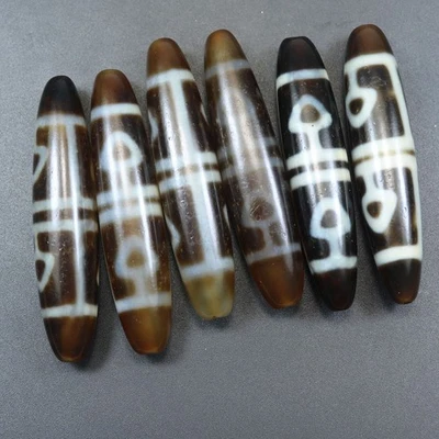 6 Piezas Budismo Tibetano Ágata Bodhi Árbol Dzi Cuentas Amuleto Collar Colgante K099 Foto 1 de 4