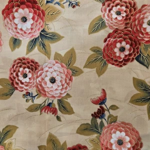 100% Cotton Fabric Quilting Cotton 42" x 29" Gold Foil Mums VTG Deadstock - Picture 1 of 5