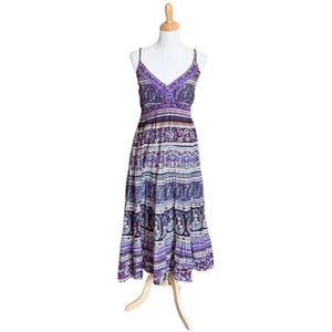 Vintage Silverstream Y2K Boho Midi Maxi Dress Mixed Media Hippie Festival Purple - Picture 1 of 6