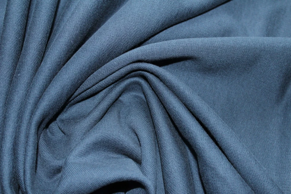 Sweatstoff 4,50€/m²  Sweatshirtstoff BIO-BW 185cm breit dunkelblau KD9 - Bild 1 von 2