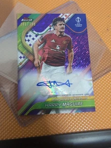 HARRY MAGUIRE 2024 TOPPS FINEST UEFA AUTO PURPLE Shimmer REFRACTOR /199 #BRHM - Picture 1 of 10