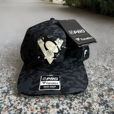 Chapéu Snapback Camuflado Fanatics NHL Pittsburgh Penguins Tamanho Único Preto - Imagem 1 de 4