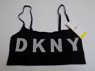 Sujetador DKNY Donna Karan Rayas M Negro Blanco Mujer Scoop Bralette Pullover Mediano Foto 1 de 4