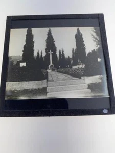 MAGIC LANTERN SLIDE BRITISH CEMETERY VEVEY WWI Graves - Picture 1 of 2