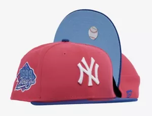 New Era New York Yankees Pink & Blue 59FIFTY Hat Size 7 3/4 Blue UV - Picture 1 of 4