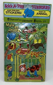 Vintage 1981 Imperial STICK N PLAY Puffy Sticker Make An Animal UNOPENED NOS - Picture 1 of 6