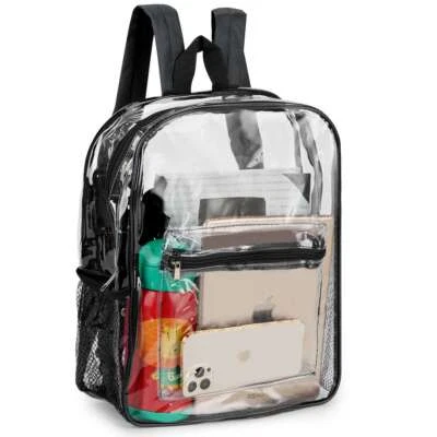 Mochila escolar impermeable de PVC transparente resistente transparente Foto 1 de 4