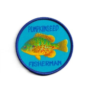 Pumpkinseed Fishing Patch Dye Sublimation Iron on Applique Handmade Edge Merrow - Picture 1 of 4
