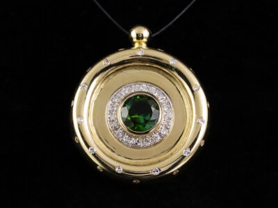 Großer Diamant Turmalin Anhänger ca. 3,08ct   28,0g 585/- Gelbgold - Bild 1 von 4