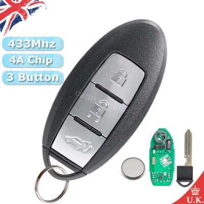 For 2014 2015 2016 2017 Nissan X-Trail Keyless Remote Smart Car Key Fob ID4A 433
