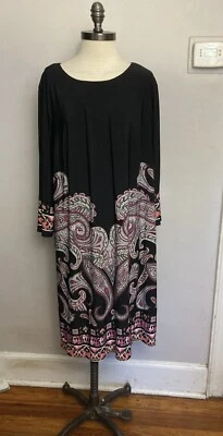 Черное платье пейсли INC International Concepts 3x - Изображение 1 из 3