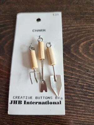 3D Page Charm Embellishments GARDEN TOOLS Scrapbooking New Vintage Retired #24 - Image 1 of 3