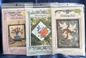 3 England Design Studios FPP w/ Iron Ons Tulip Bouq Wedding Bells & Hummingbird - Picture 1 of 8