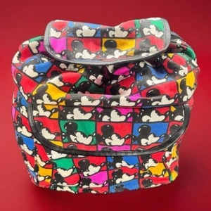 Mickey Unlimited Mickey Mouse Print Backpack Colorful Vintage 90s Canvas - Picture 1 of 15