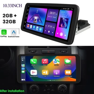 Carplay Single 1Din Android 10.33"Car Stereo Radio GPS WIFI BT TouchScreen 2+32G - Image 1 of 4