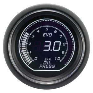 Medidor de presión de aceite digital EVO 52 mm 2-1/16" 0 ~ 10 BAR LCD blanco y verde - Imagen 1 de 9