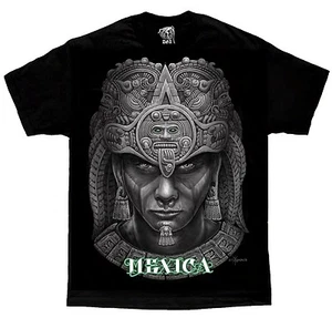 Mexica Aztec Tribal Mexico Calendar Chicano Art by David Gonzales DGA T Shirt - Picture 1 of 2
