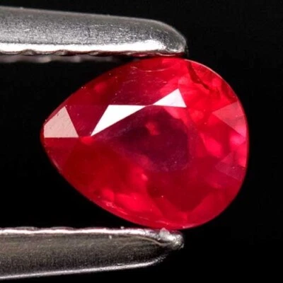 CERTIFIED NATURAL RUBY 0.53ct NATURAL RED RUBY PEAR CUT - Image 1 of 4