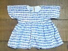 White Blue Dots Fit N Flare Blouse Cropped Top Mini Boden Girls 12