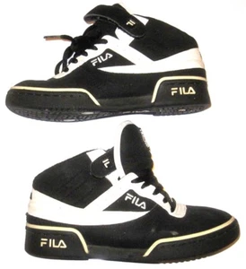 Fila Size 3 Boys Shoes Basketball Sneakers Suede White Black Kids Vintage - Picture 1 of 11