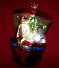 Meerkat/Elephant/Bear Peoria IL Glass Zoo Christmas Ornament