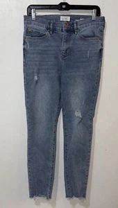 Nicole Miller Jeans Womens 6 Blue Denim Soho High Rise Ankle Skinny Distressed - Picture 1 of 9